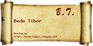 Bede Tibor névjegykártya